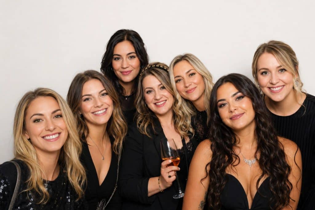 Gruppe von Frauen in eleganter Kleidung