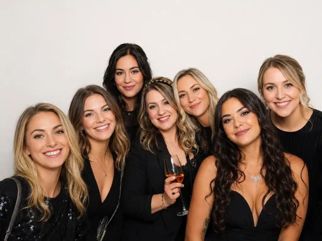 Gruppe von Frauen in eleganter Kleidung